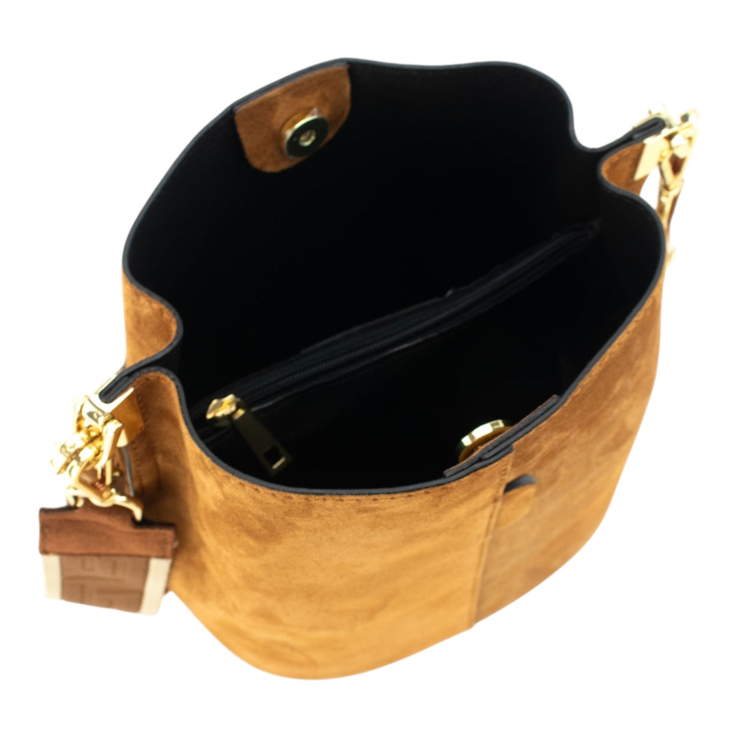 Bandolera Piel Pregato Secchio Peach Camel - KimondoShop