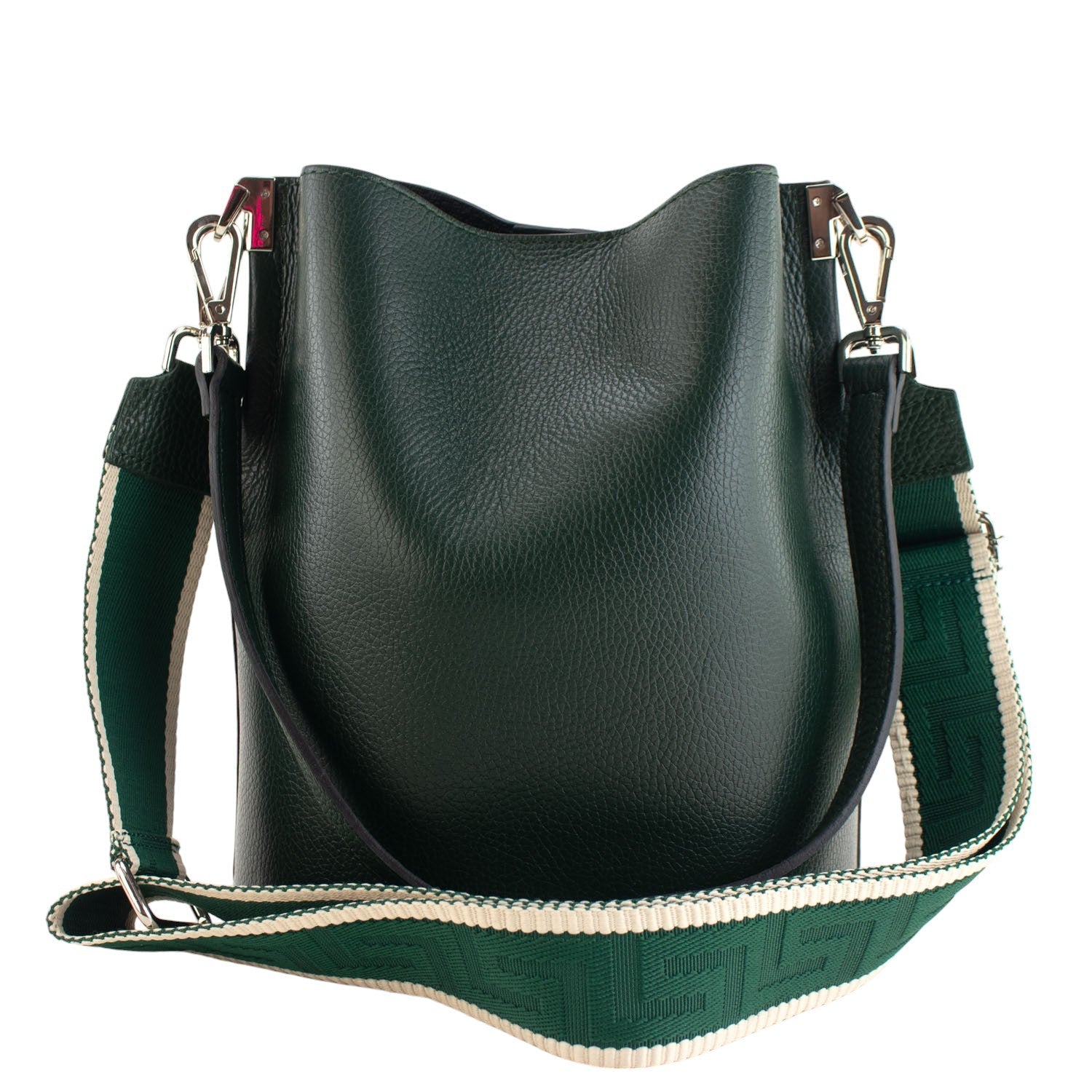 Bandolera Piel Pregato Secchio Verde oscuro - KimondoShop