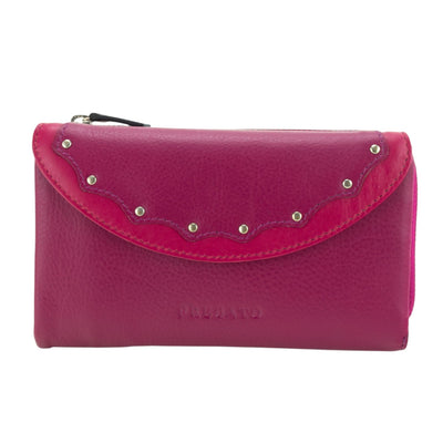 Billetero de piel Premium Pregato Diva Fucsia