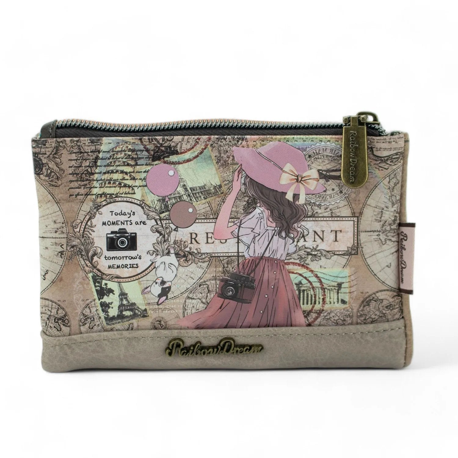 Billetero mediano Sweet Candy Rainbow Dream Taupe - KimondoShop