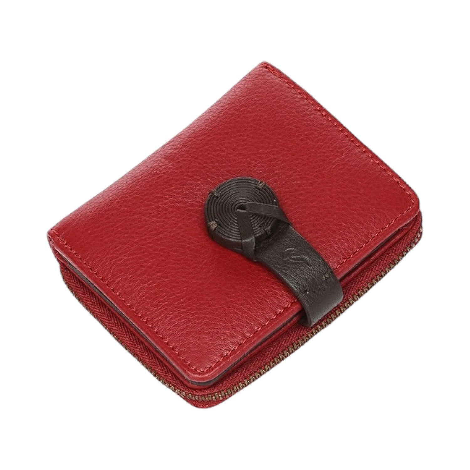 Billetero pequeño en piel Abbacino Scott Rojo - KimondoShop