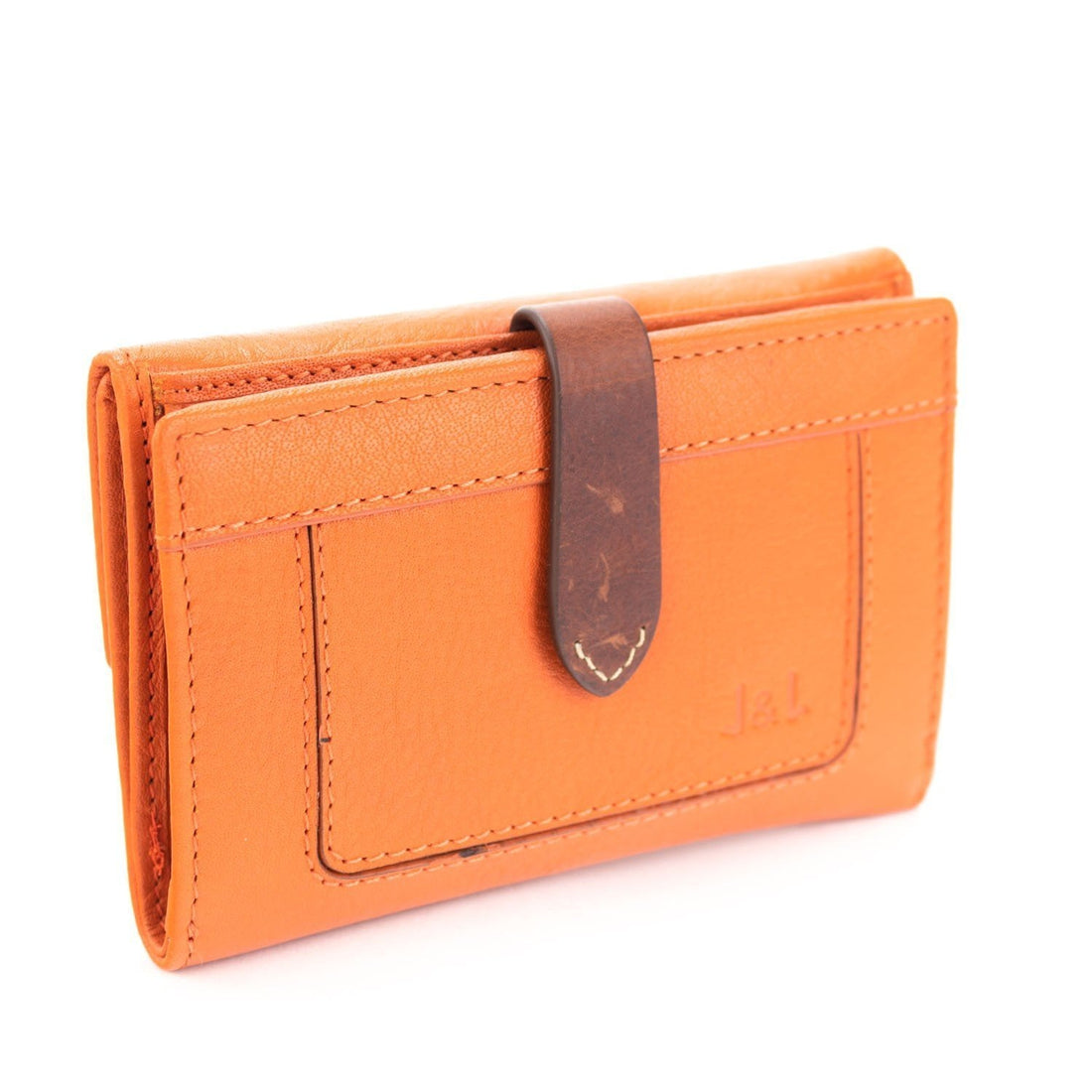 Billetero pequeño Piel Basics JL Piel Rugat Naranja - KimondoShop