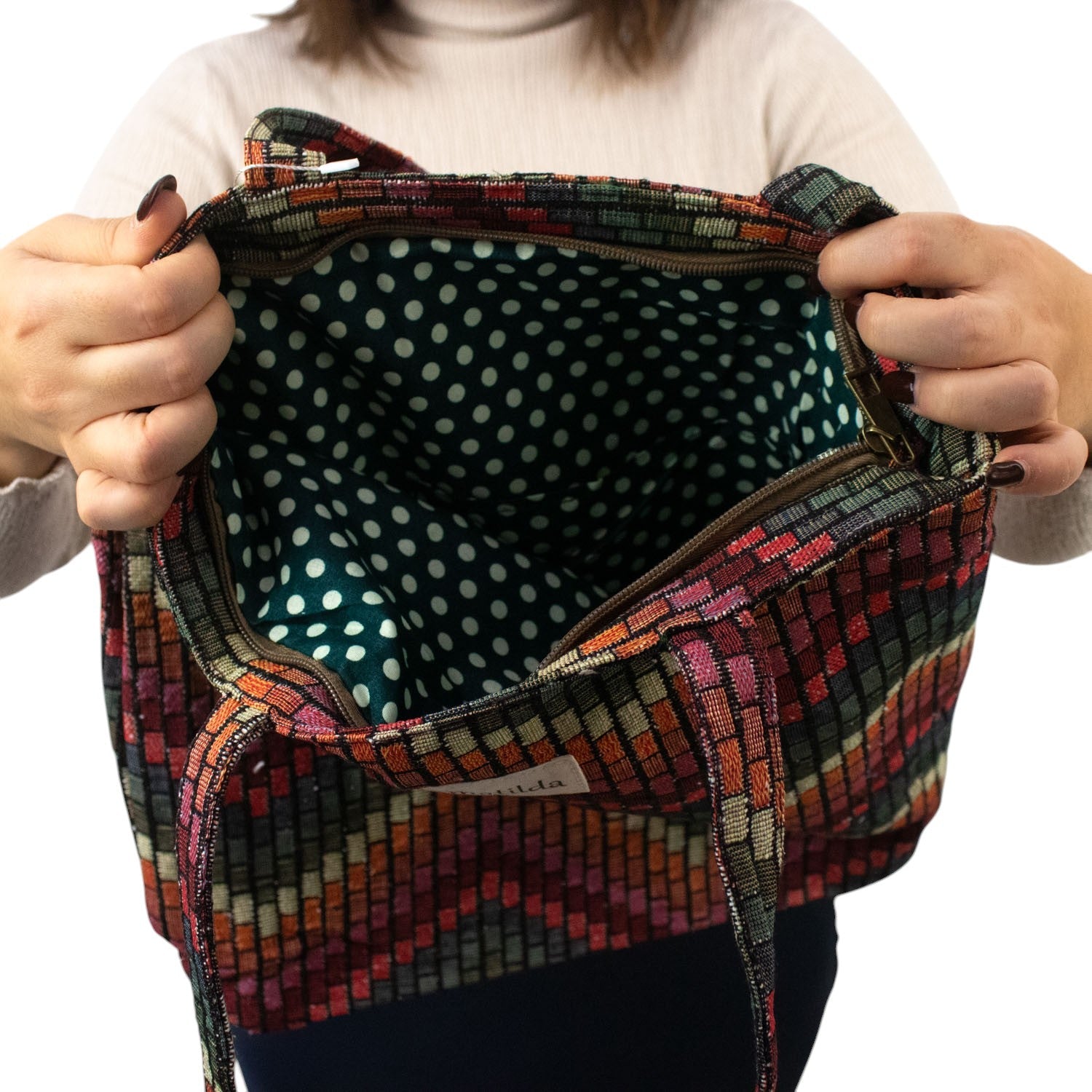 Bolsa tote pequeña La Matilda Print Zigzag grande - KimondoShop