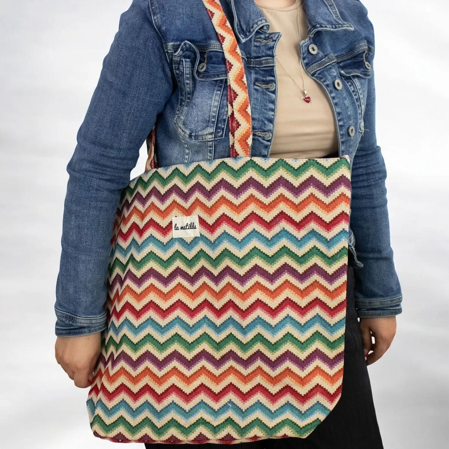 Bolsa totebag La Matilda Zigzag - KimondoShop