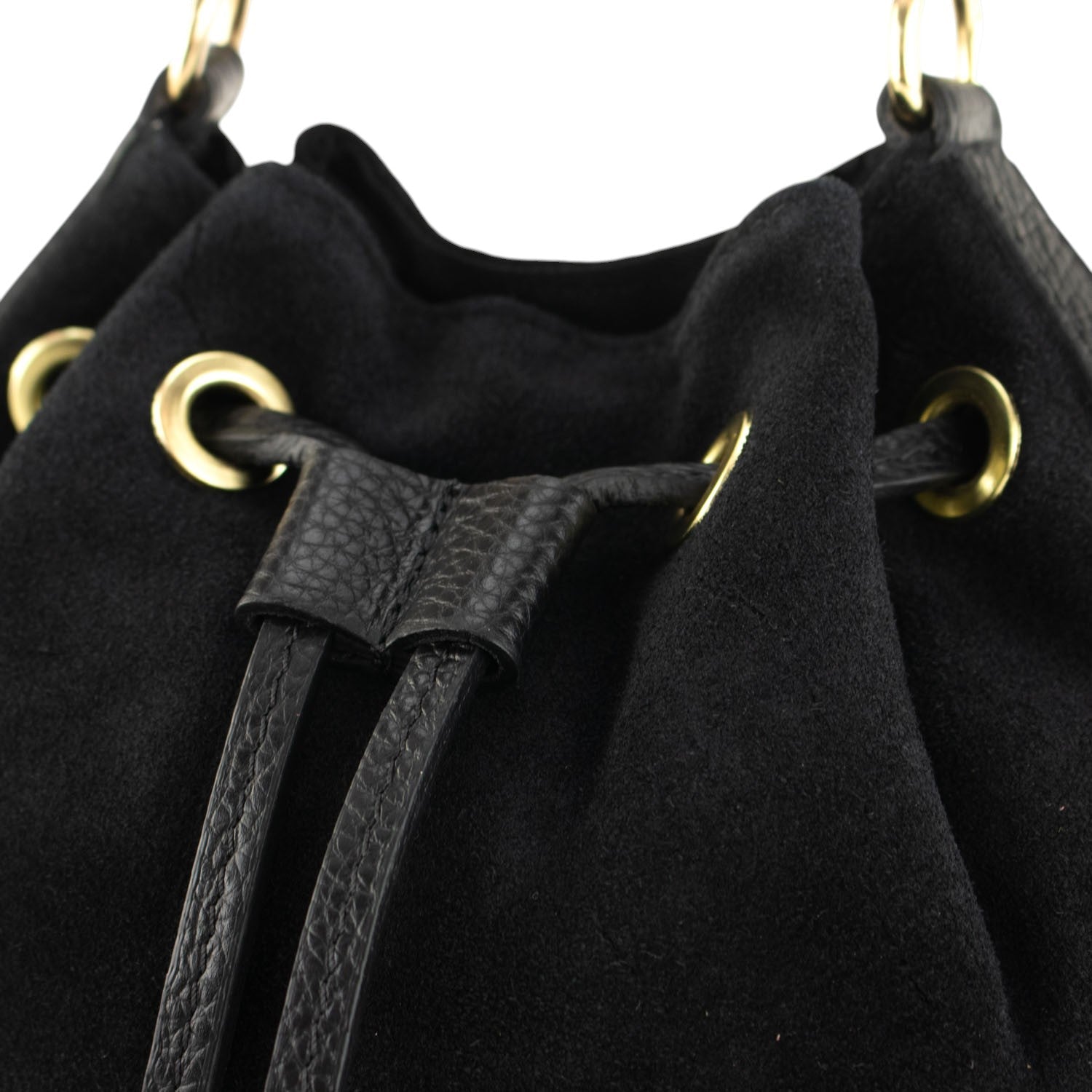 Bolso bombonera en Piel Pregato Ayra Ante Negro - KimondoShop