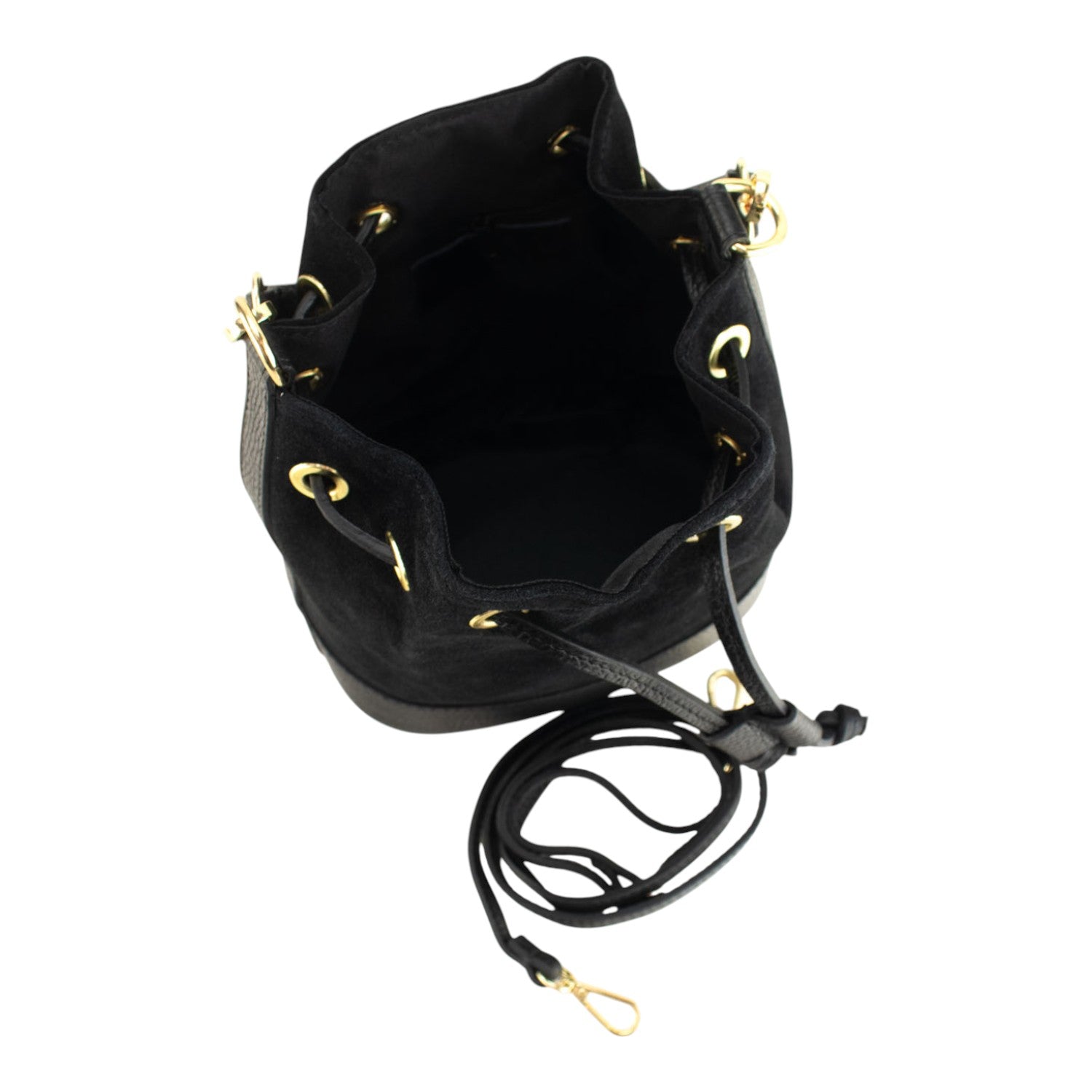 Bolso bombonera en Piel Pregato Ayra Ante Negro - KimondoShop