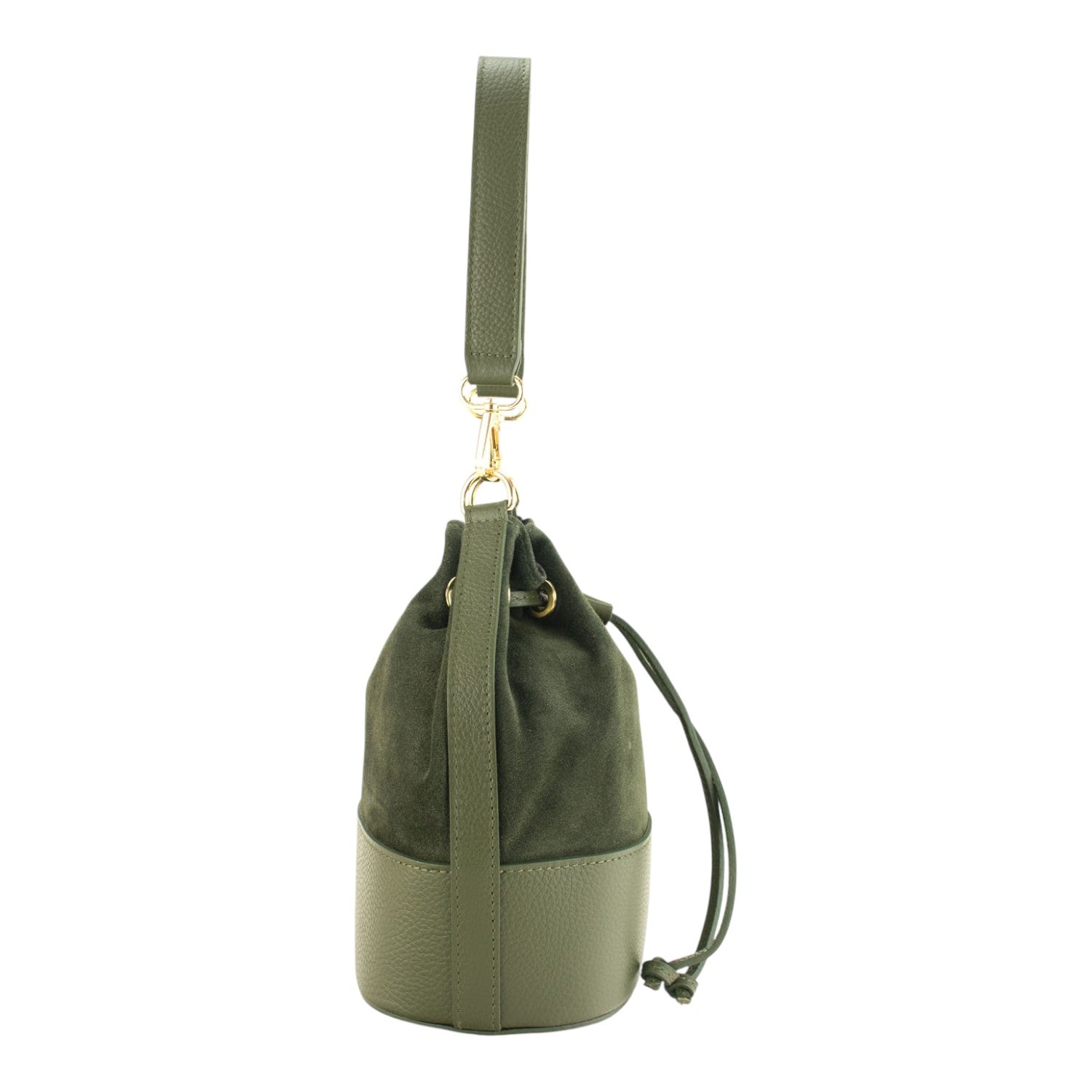 Bolso bombonera en Piel Pregato Ayra Ante Verde - KimondoShop