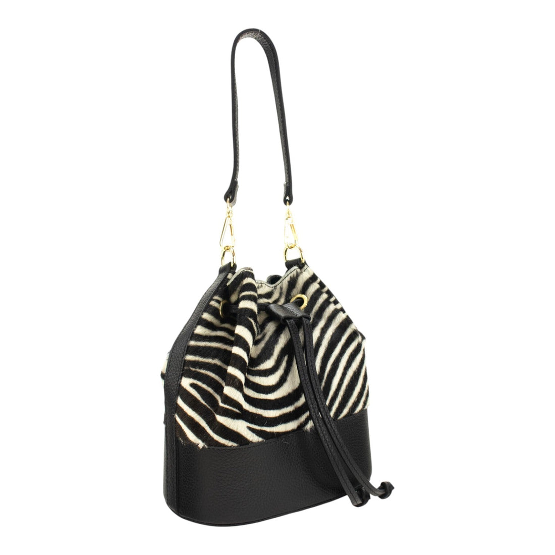 Bolso bombonera en Piel Pregato Ayra Zebra - KimondoShop