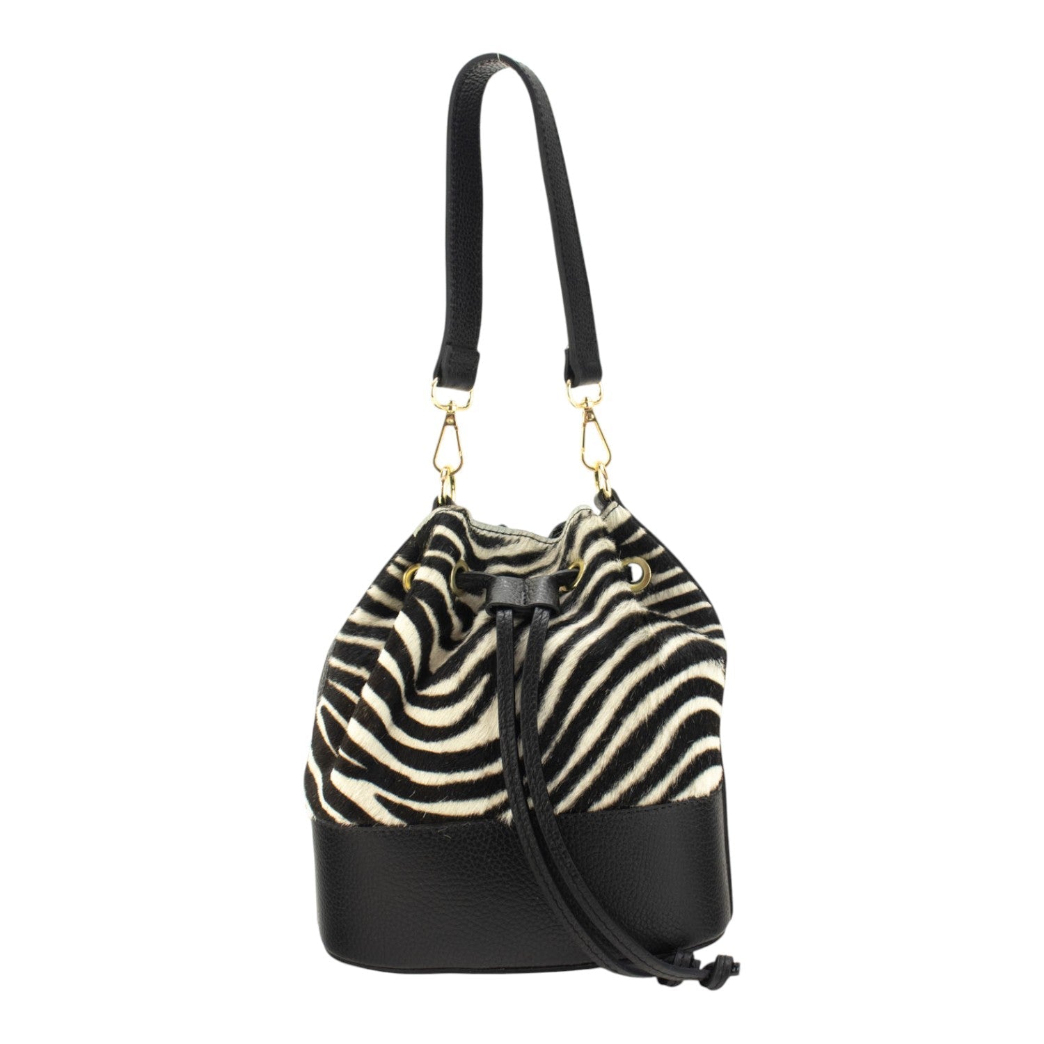 Bolso bombonera en Piel Pregato Ayra Zebra - KimondoShop