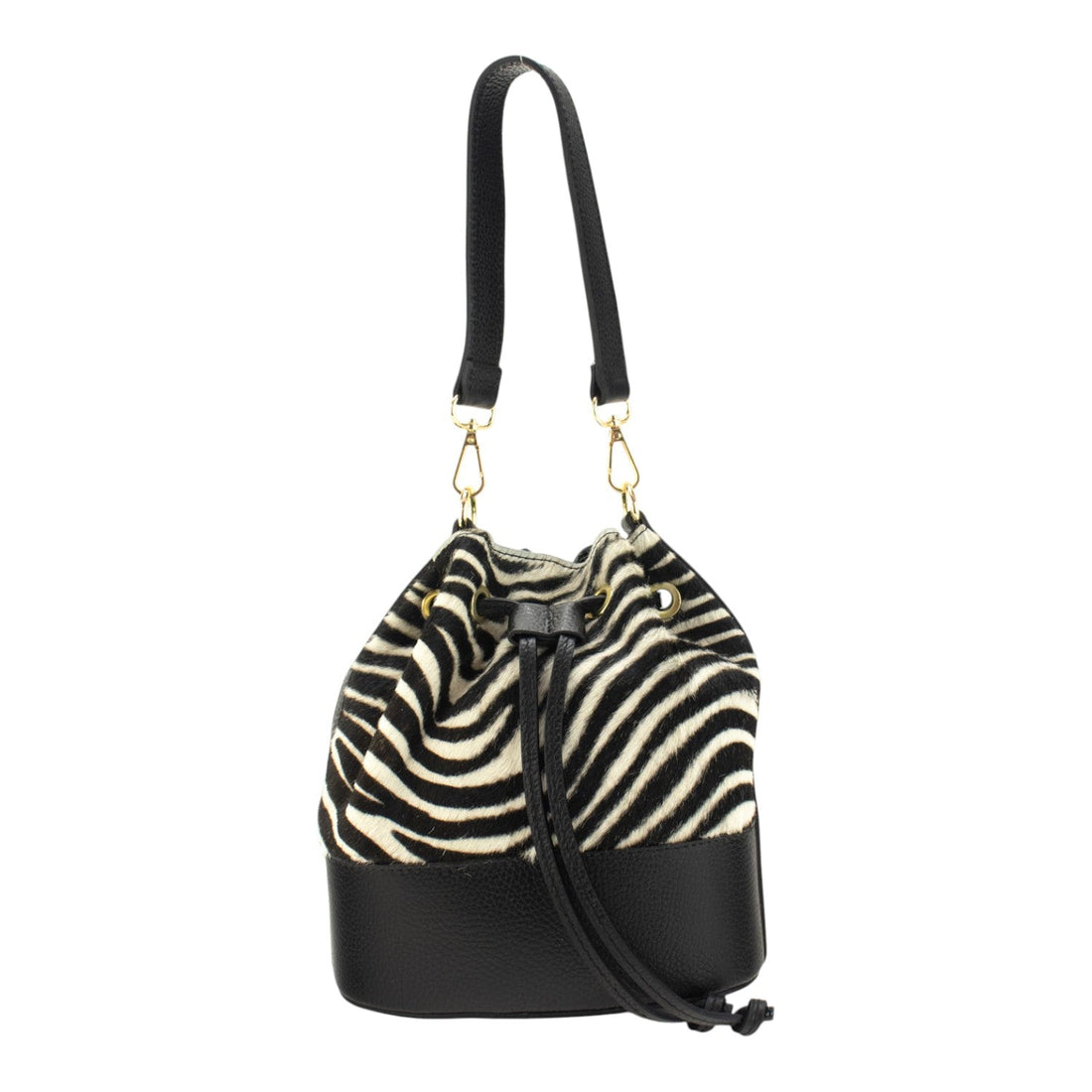 Bolso bombonera en Piel Pregato Ayra Zebra - KimondoShop