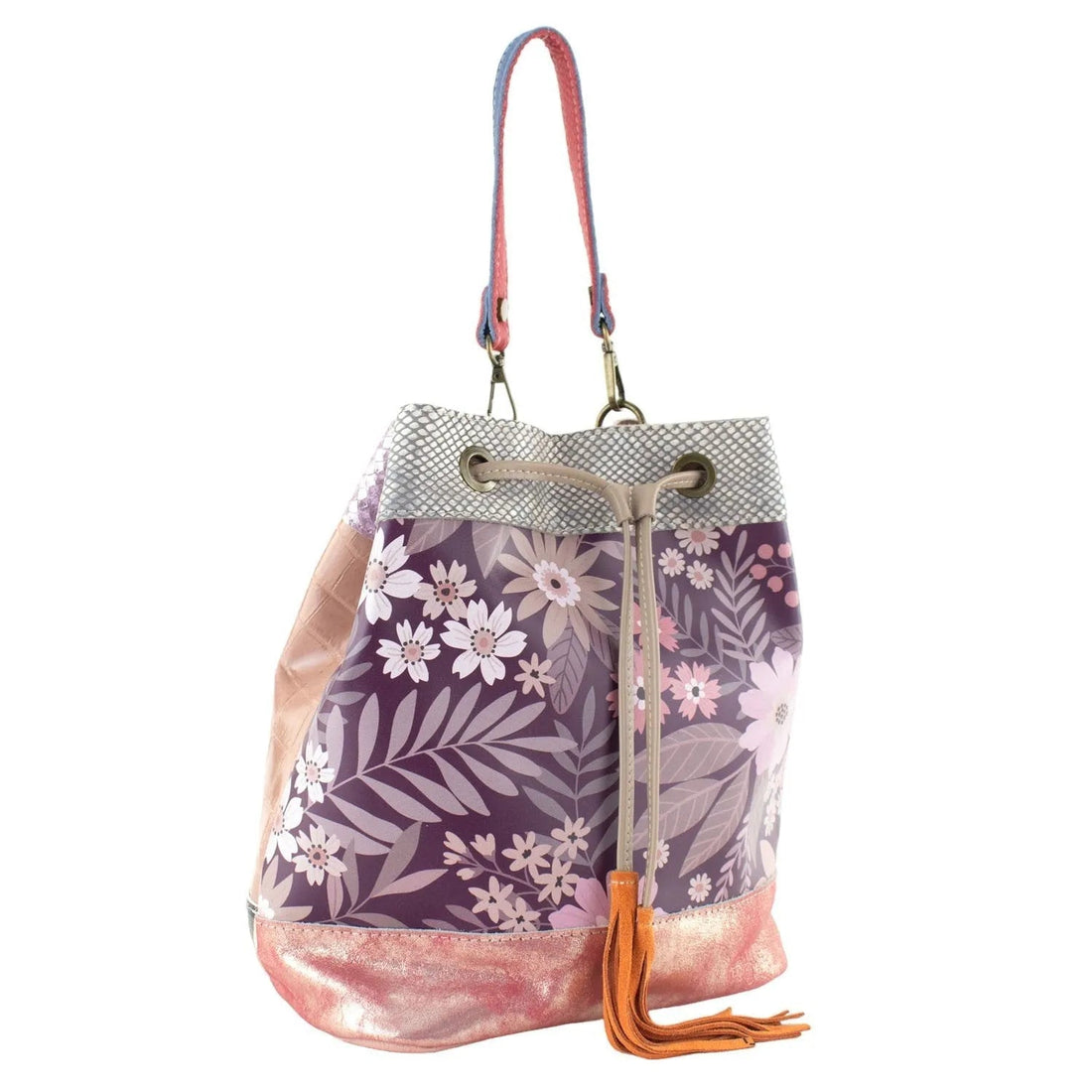 Bolso bombonera en Piel Pregato Simona Lila - KimondoShop