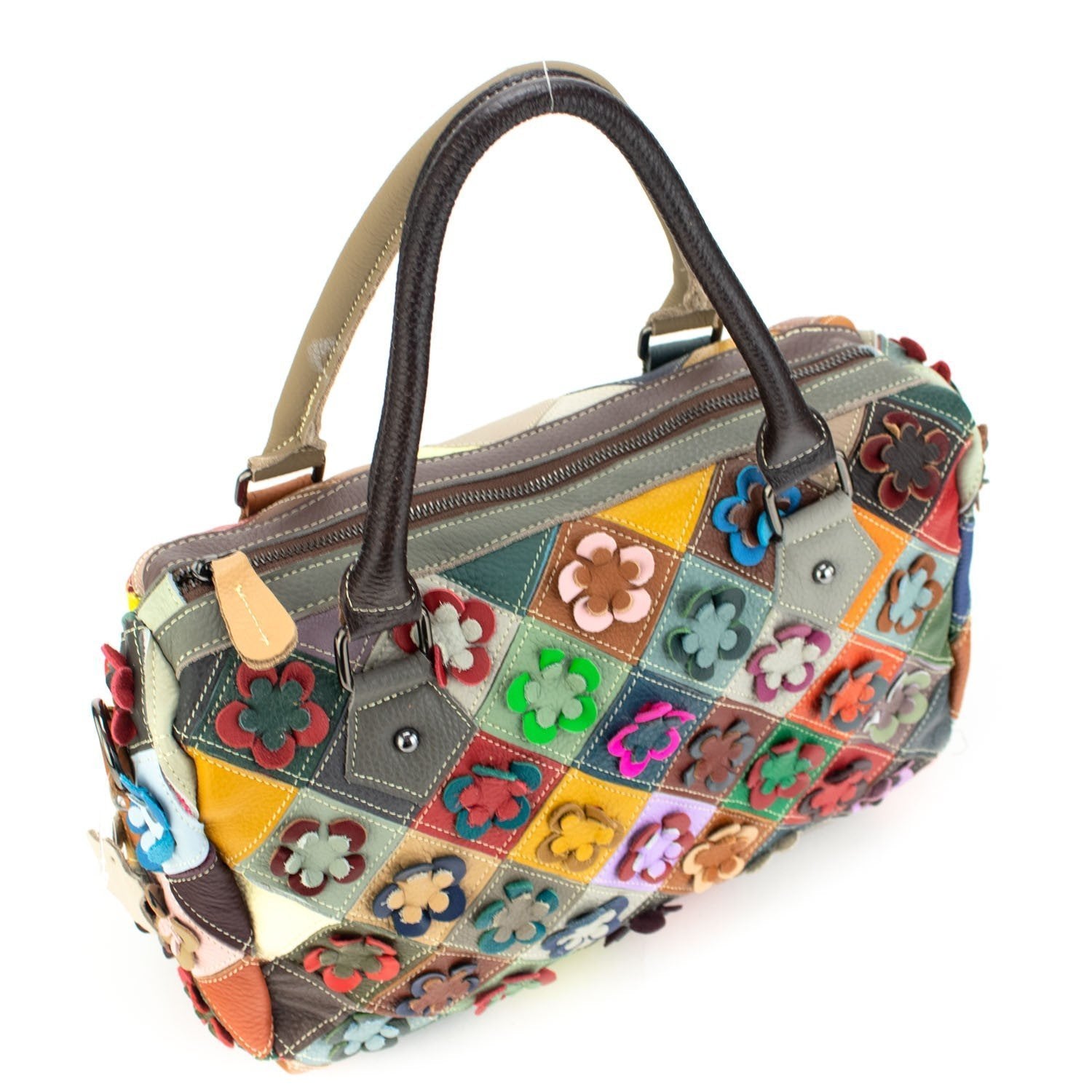 Bolso bowling de Piel Pregato Mosaic Flowers - KimondoShop