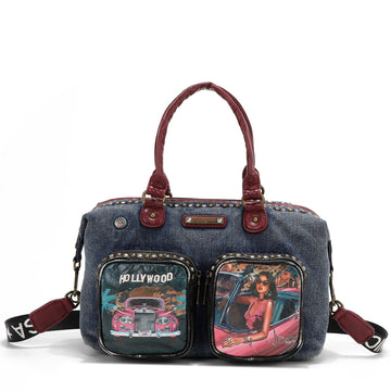 Bolso bowling denim tachuelas Nicole Lee Hollywood Drive - KimondoShop