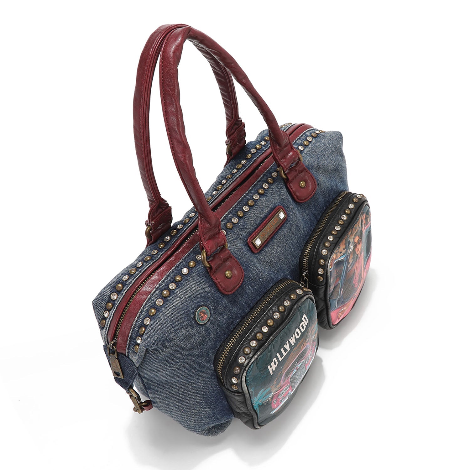 Bolso bowling denim tachuelas Nicole Lee Hollywood Drive - KimondoShop