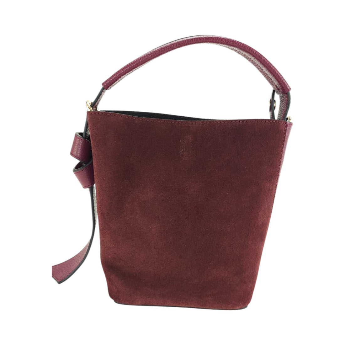 Bolso bucket en Piel Pregato Alessia Ante Burdeos - KimondoShop