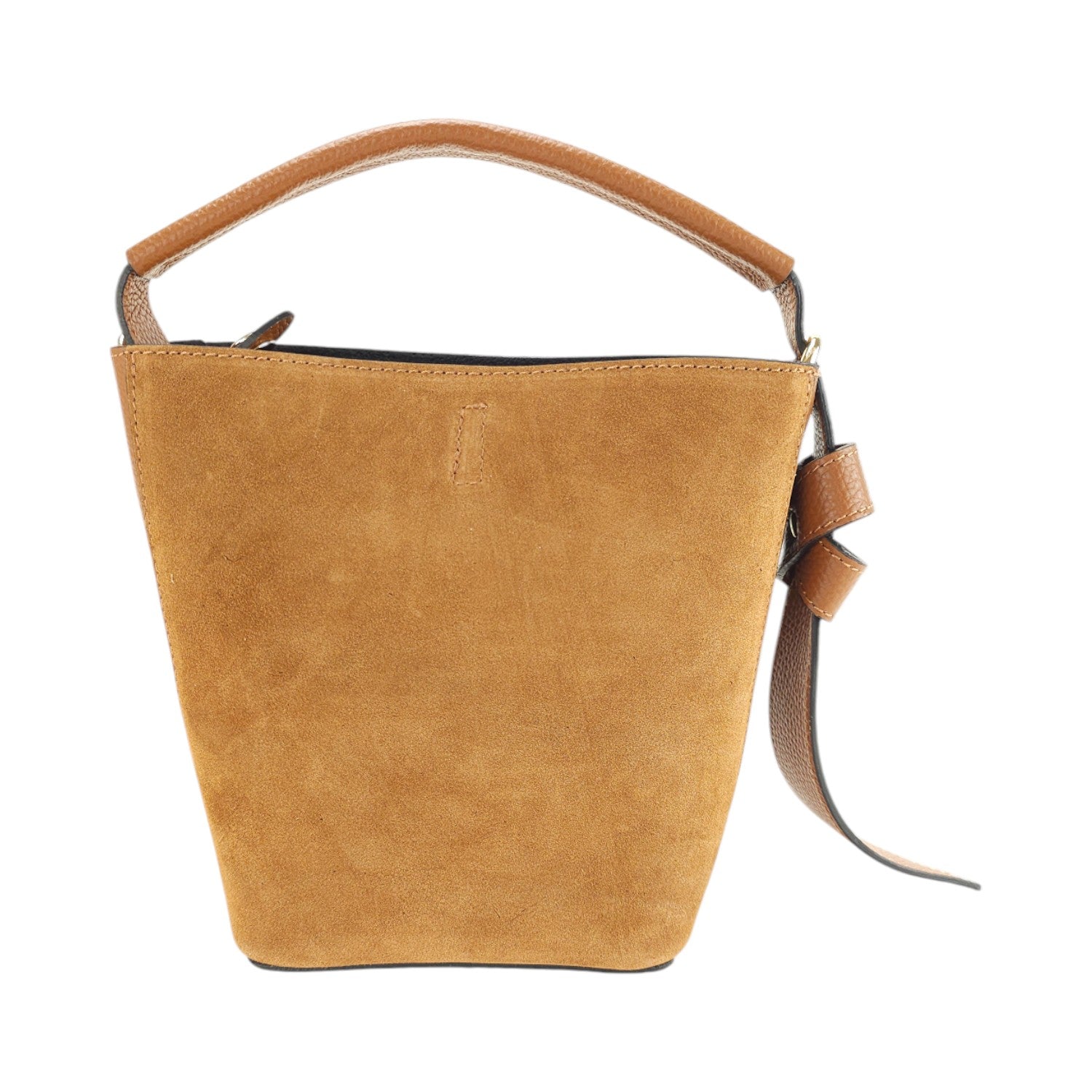 Bolso bucket en Piel Pregato Alessia Ante Camel - KimondoShop