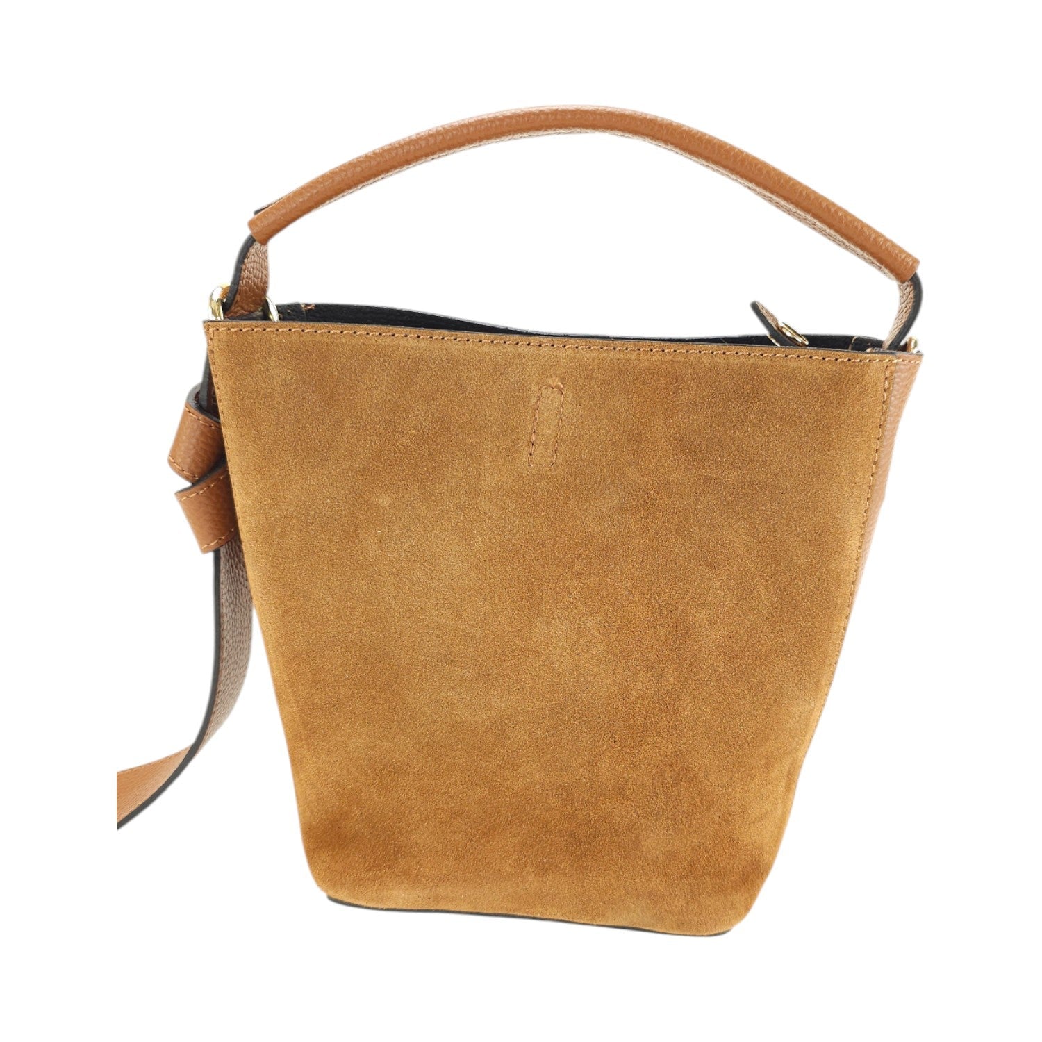Bolso bucket en Piel Pregato Alessia Ante Camel - KimondoShop