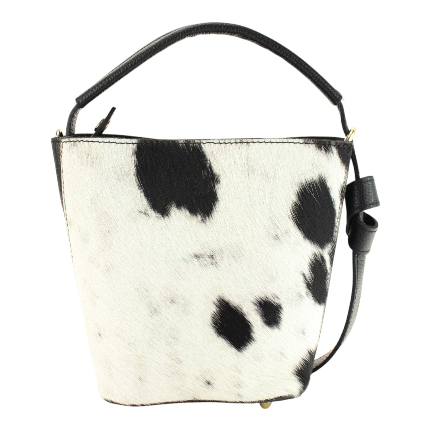 Bolso bucket en Piel Pregato Alessia Premium Cow Black - KimondoShop
