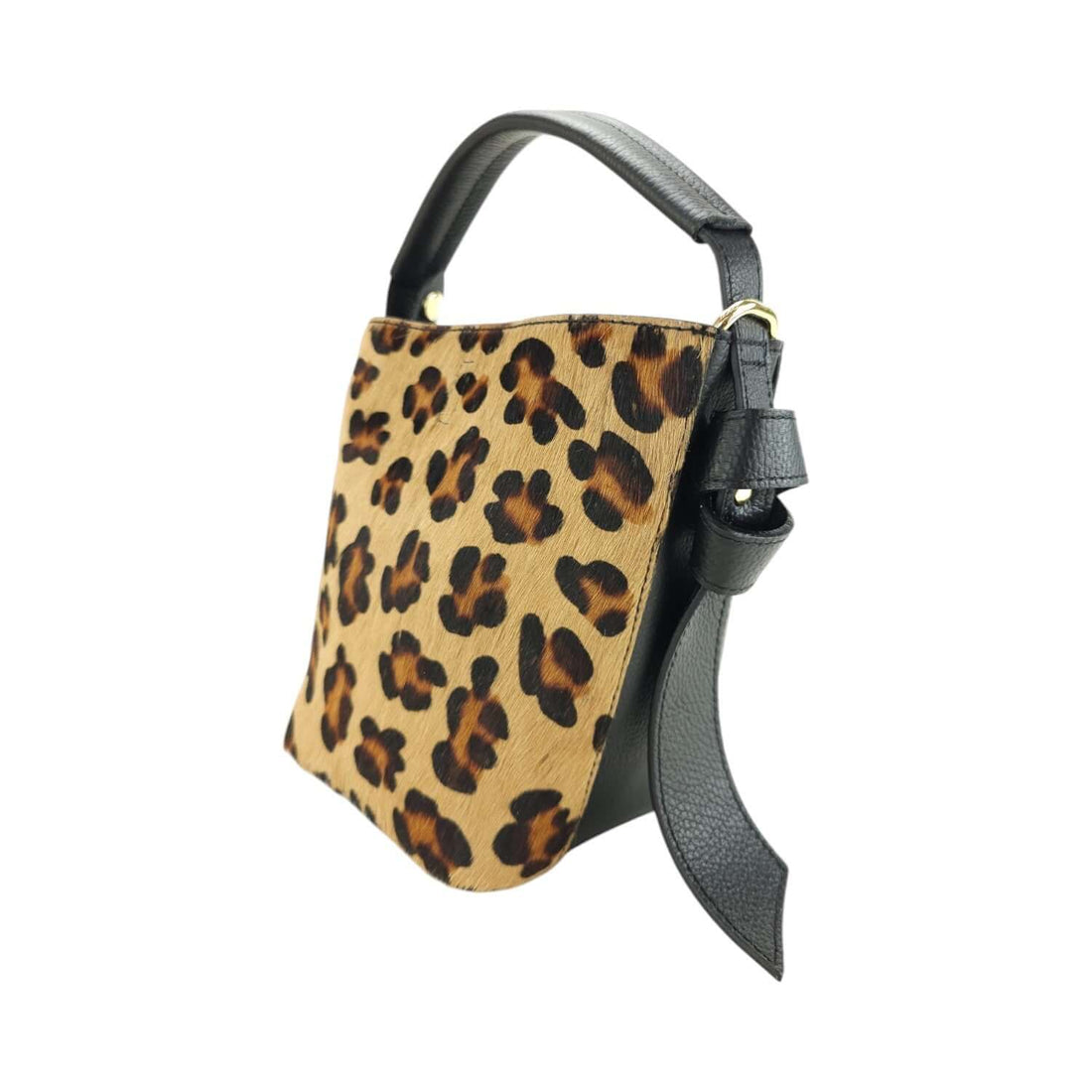 Bolso bucket en Piel Pregato Alessia Premium Leopardo - KimondoShop