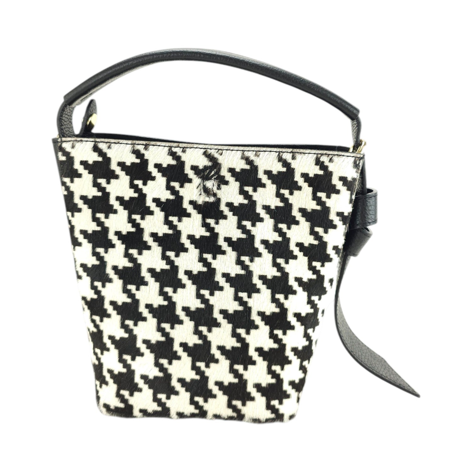 Bolso bucket en Piel Pregato Alessia Premium Pata de Gallo - KimondoShop