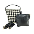 Bolso bucket en Piel Pregato Alessia Premium Pata de Gallo - KimondoShop