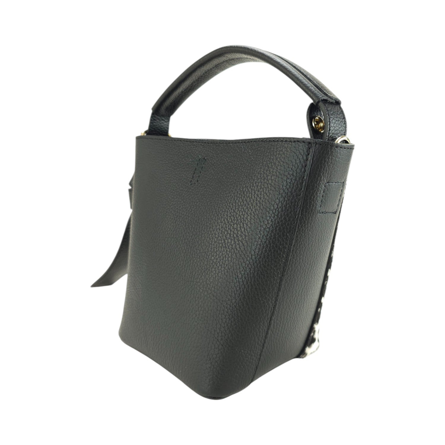 Bolso bucket en Piel Pregato Alessia Premium Pata de Gallo - KimondoShop