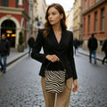 Bolso bucket en Piel Pregato Alessia Premium Zebra - KimondoShop