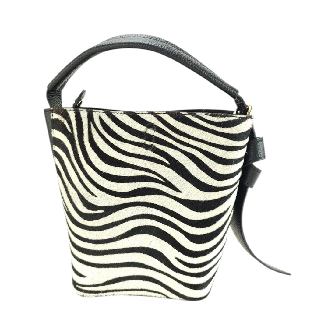 Bolso bucket en Piel Pregato Alessia Premium Zebra - KimondoShop
