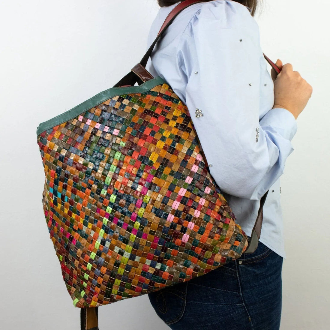 Bolso convertible de Piel Pregato Mosaic - KimondoShop