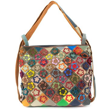 Bolso convertible de Piel Pregato Mosaic Flowers - KimondoShop