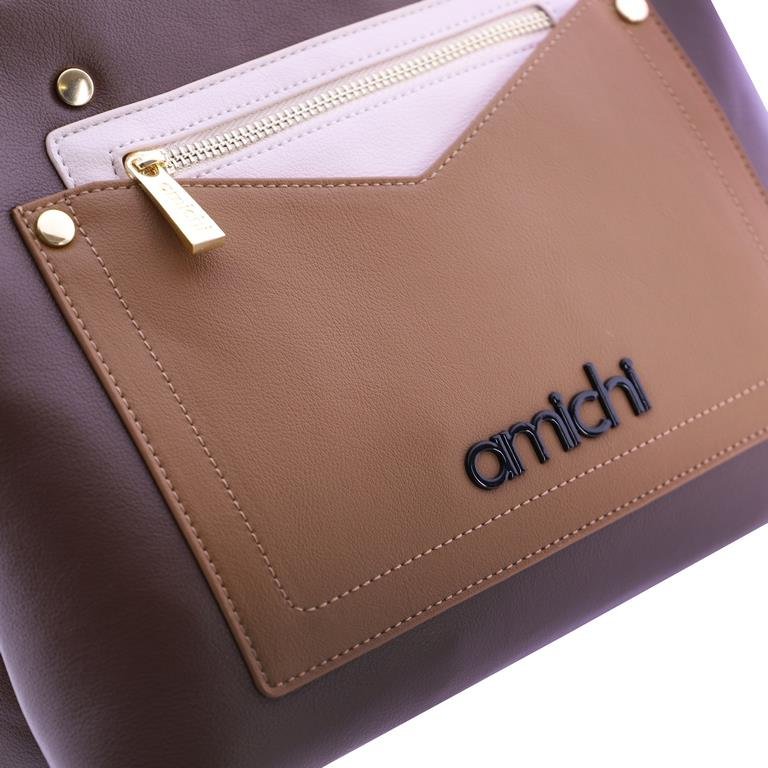 Bolso de mano Amichi New York Marrón - KimondoShop