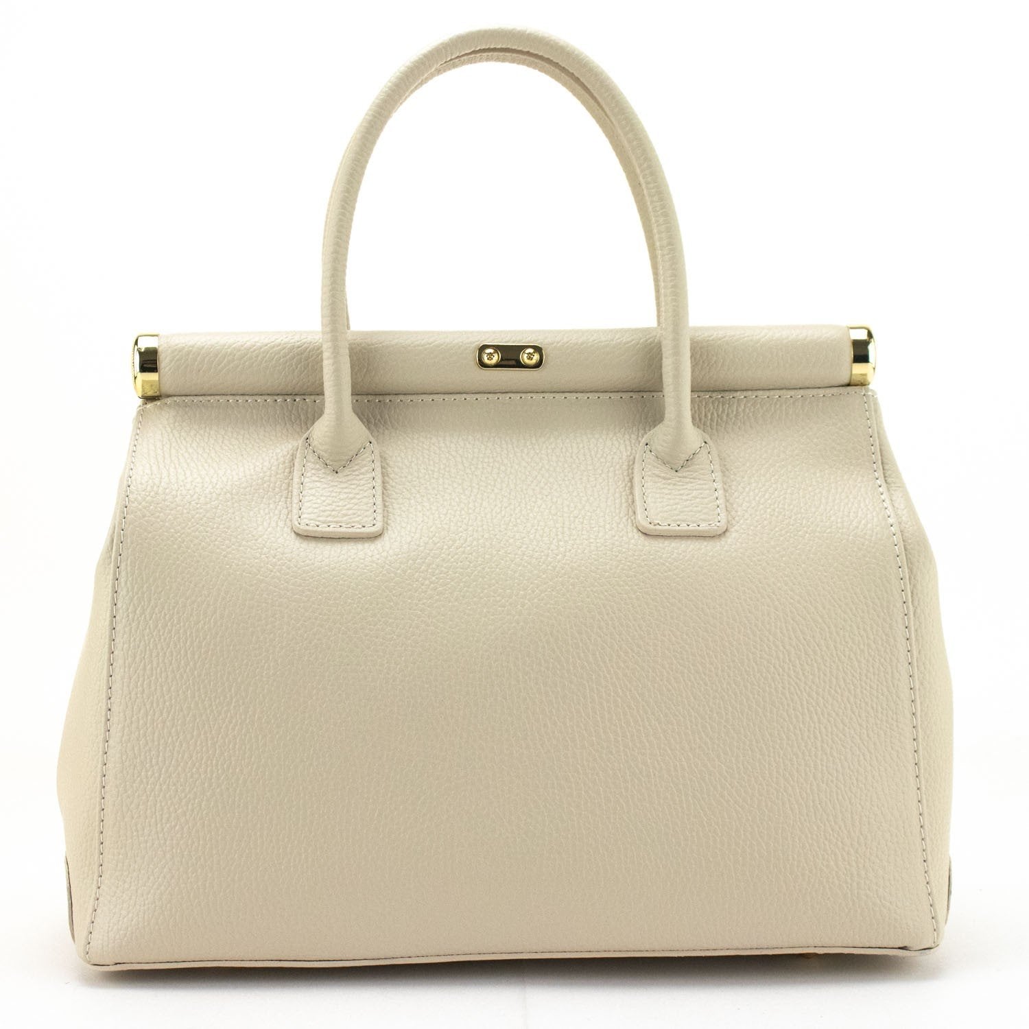 Bolso de mano en Piel Pregato Classic Beige - KimondoShop