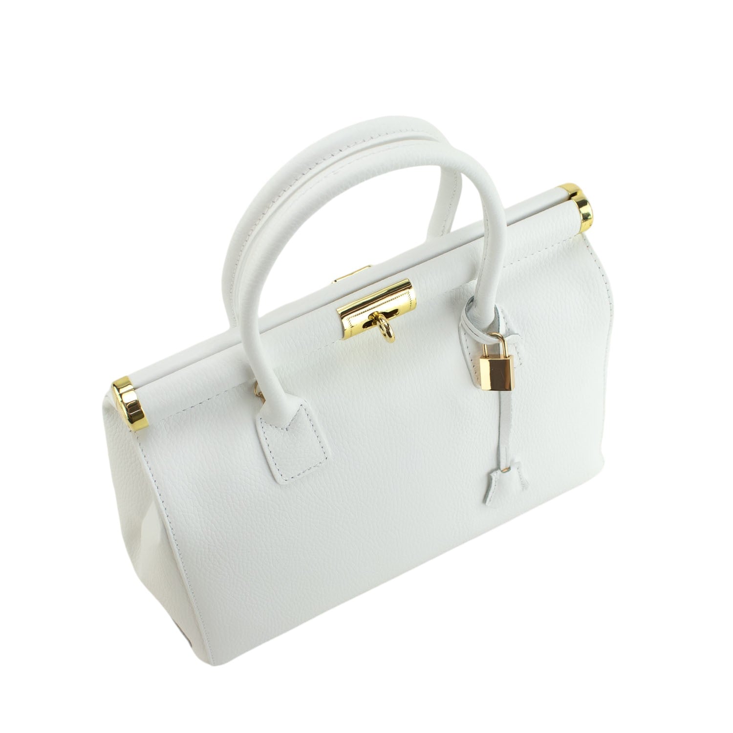 Bolso de mano en Piel Pregato Classic Blanco - KimondoShop