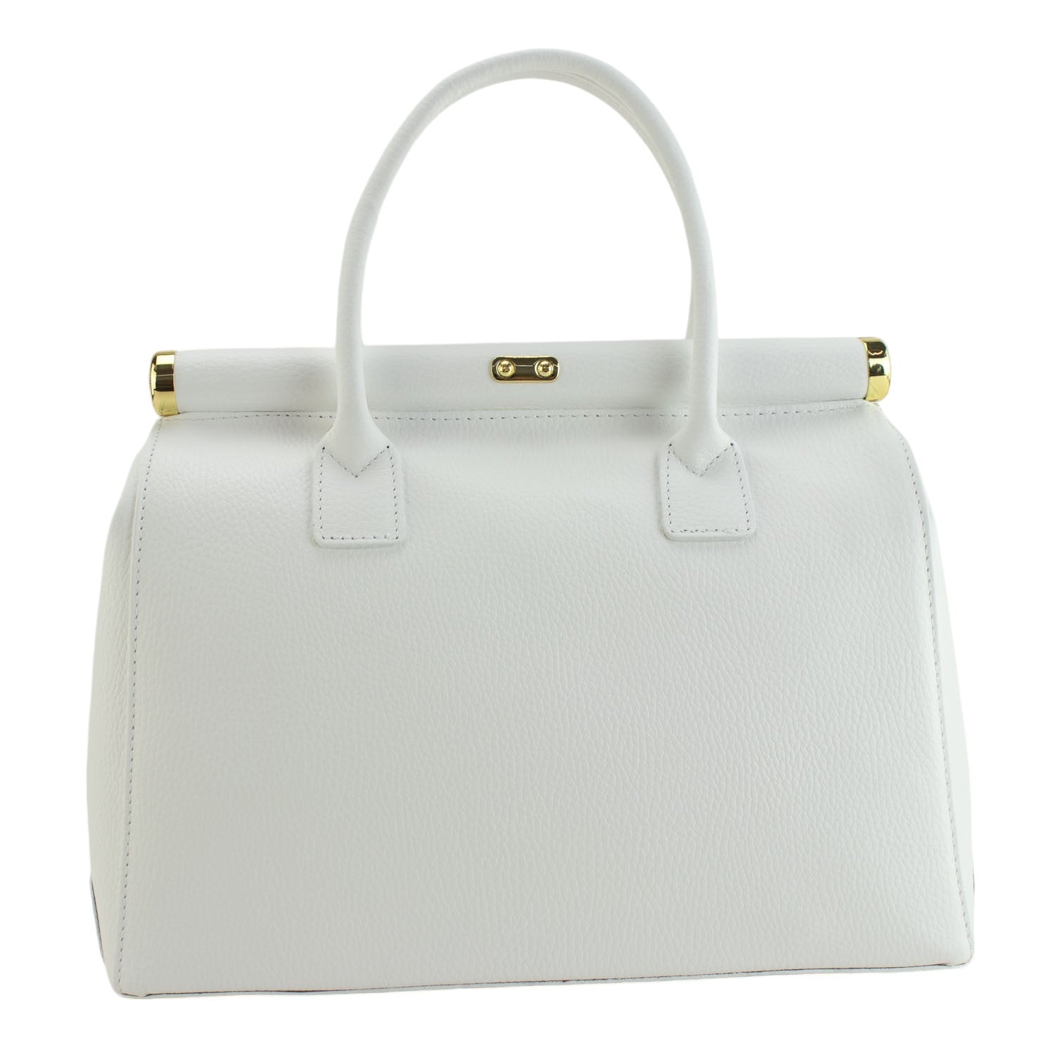 Bolso de mano en Piel Pregato Classic Blanco - KimondoShop