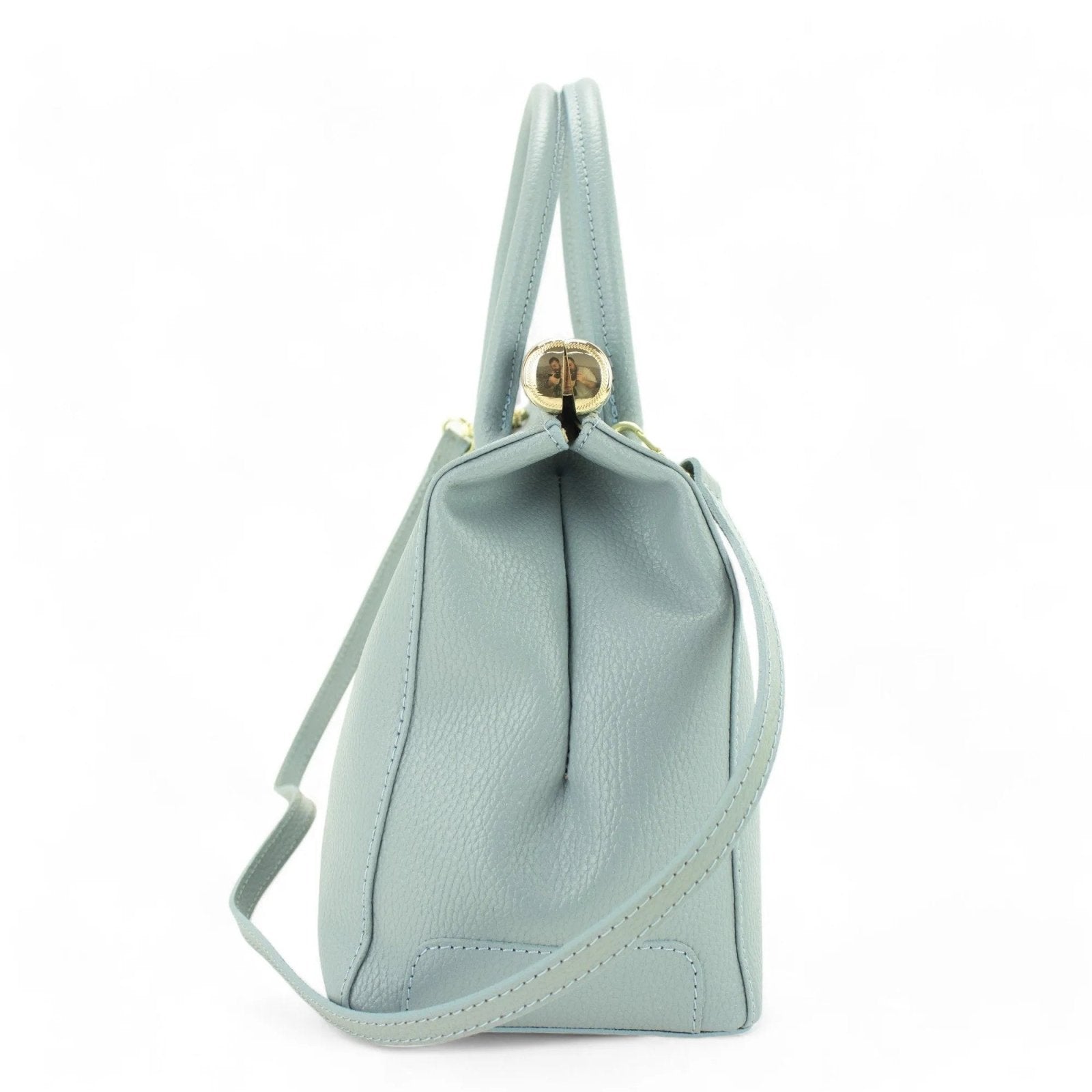 Bolso de mano en Piel Pregato Classic Gris Claro - KimondoShop