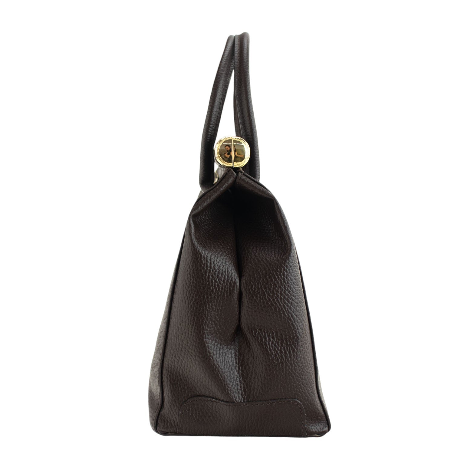 Bolso de mano en Piel Pregato Classic Marrón oscuro - KimondoShop