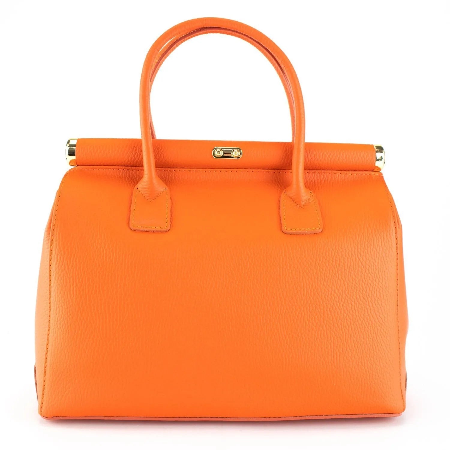 Bolso de mano en Piel Pregato Classic Naranja - KimondoShop