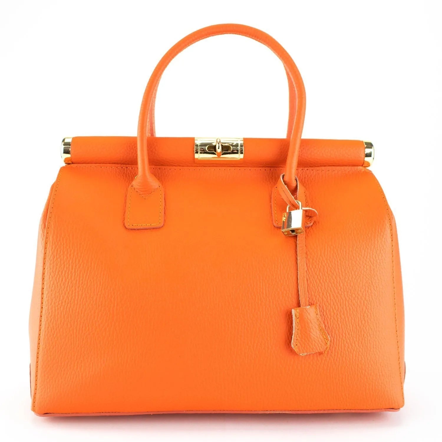 Bolso de mano en Piel Pregato Classic Naranja - KimondoShop