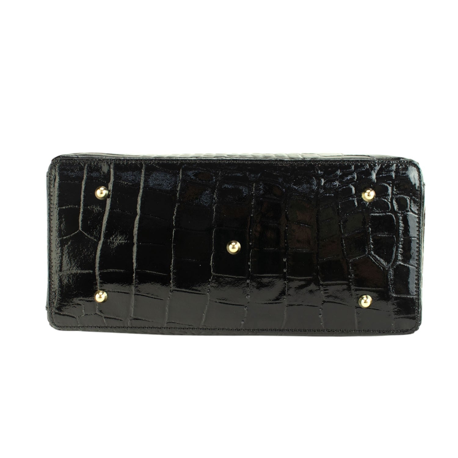 Bolso de mano en Piel Pregato Classic Special Croc Negro - KimondoShop