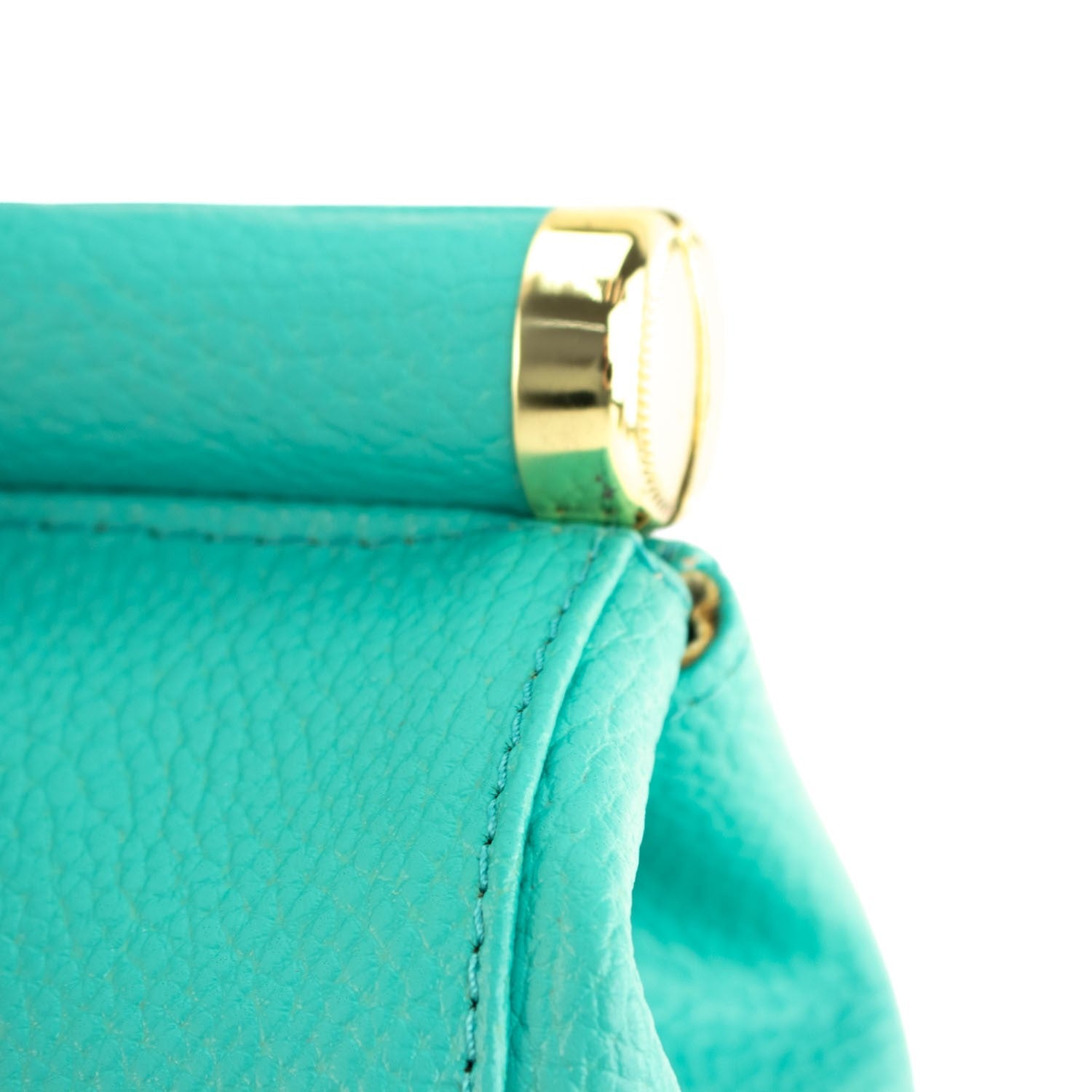 Bolso de mano en Piel Pregato Classic Turquesa Aqua - KimondoShop