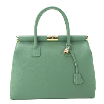 Bolso de mano en Piel Pregato Classic Verde Agua marina - KimondoShop