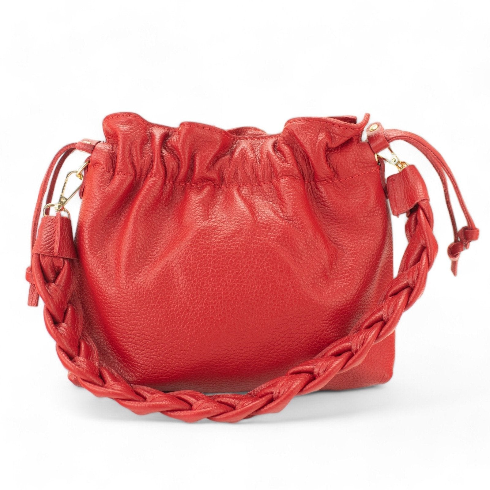 Bolso de mano en Piel Pregato Fiore Rojo - KimondoShop