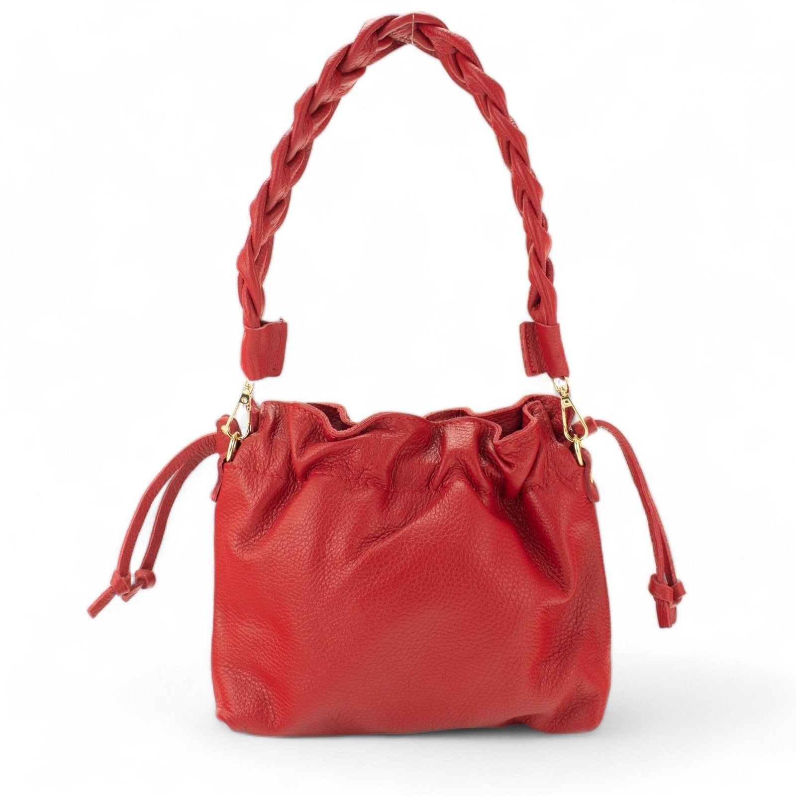 Bolso de mano en Piel Pregato Fiore Rojo - KimondoShop