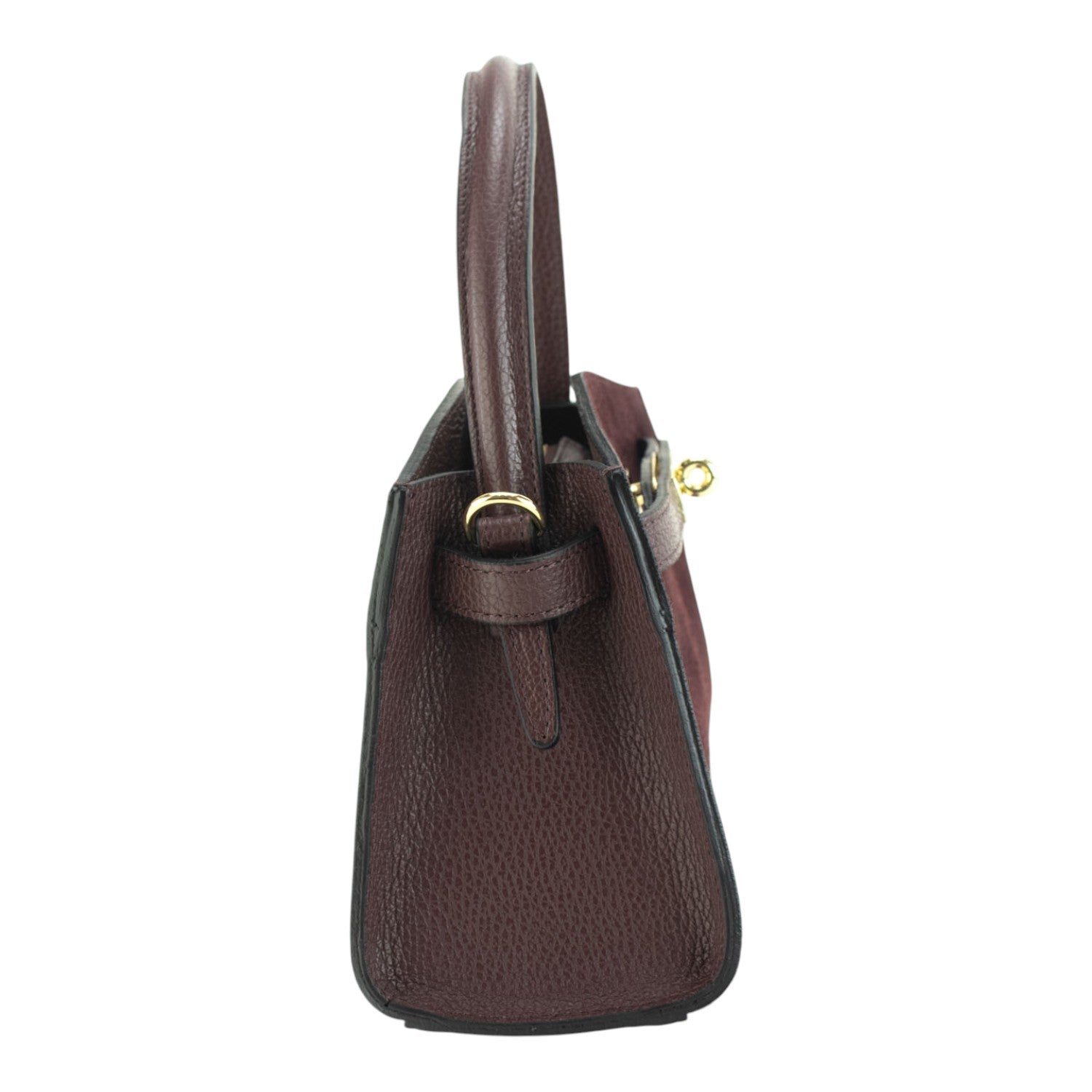 Bolso de mano en piel Pregato Nuit Ante Burdeos - KimondoShop