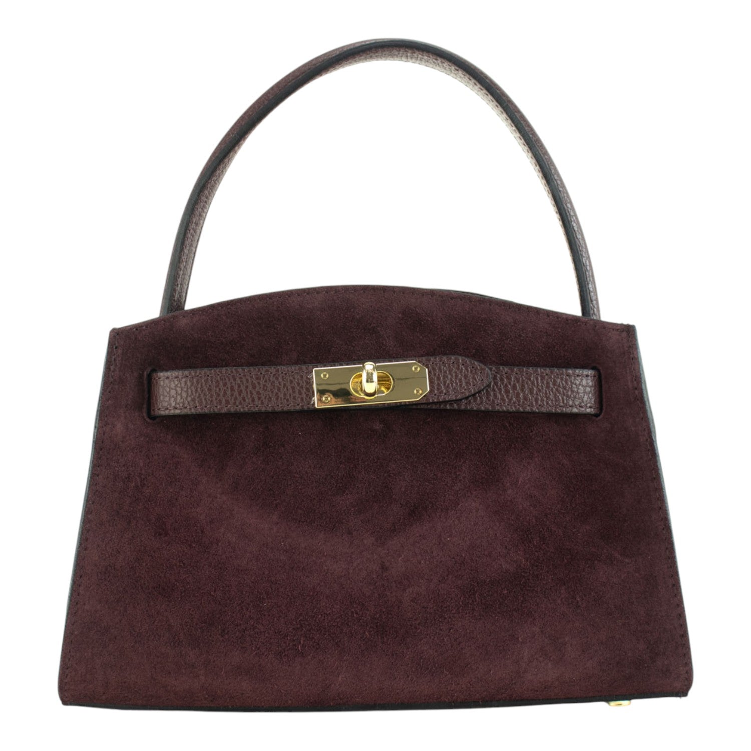 Bolso de mano en piel Pregato Nuit Ante Burdeos - KimondoShop