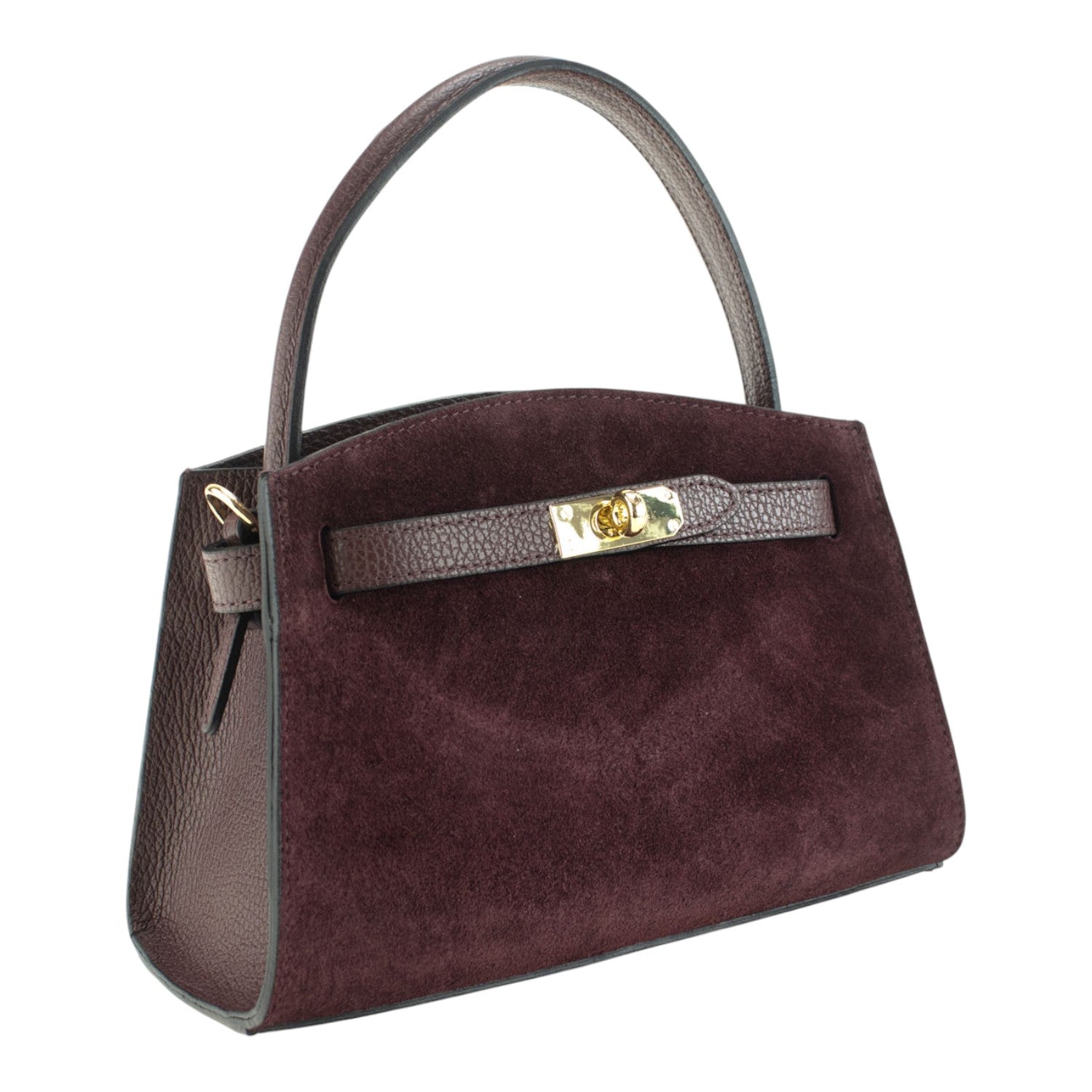 Bolso de mano en piel Pregato Nuit Ante Burdeos - KimondoShop