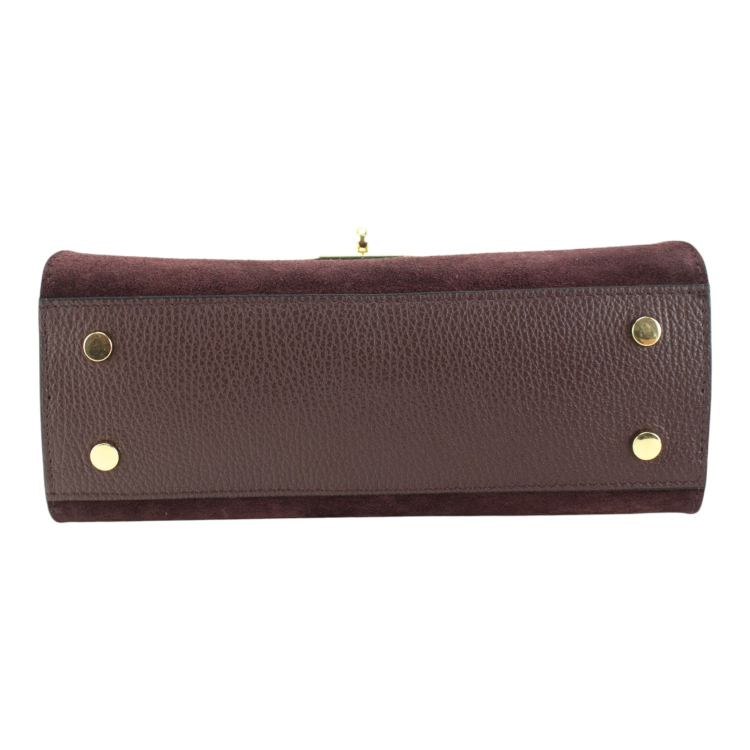 Bolso de mano en piel Pregato Nuit Ante Burdeos - KimondoShop