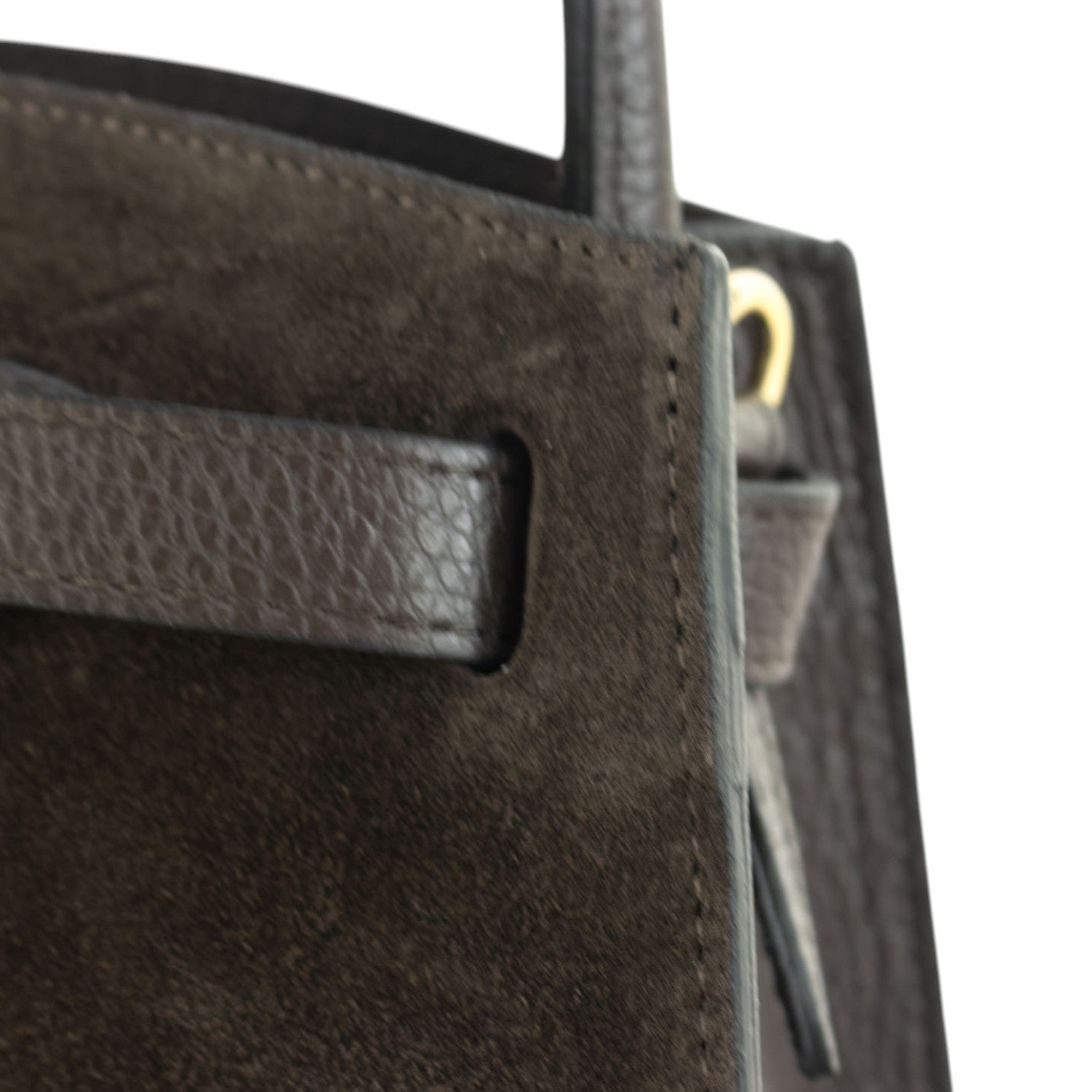 Bolso de mano en piel Pregato Nuit Ante Chocolate - KimondoShop