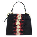 Bolso de mano Piel Pregato Gekko Negro Rojo - KimondoShop