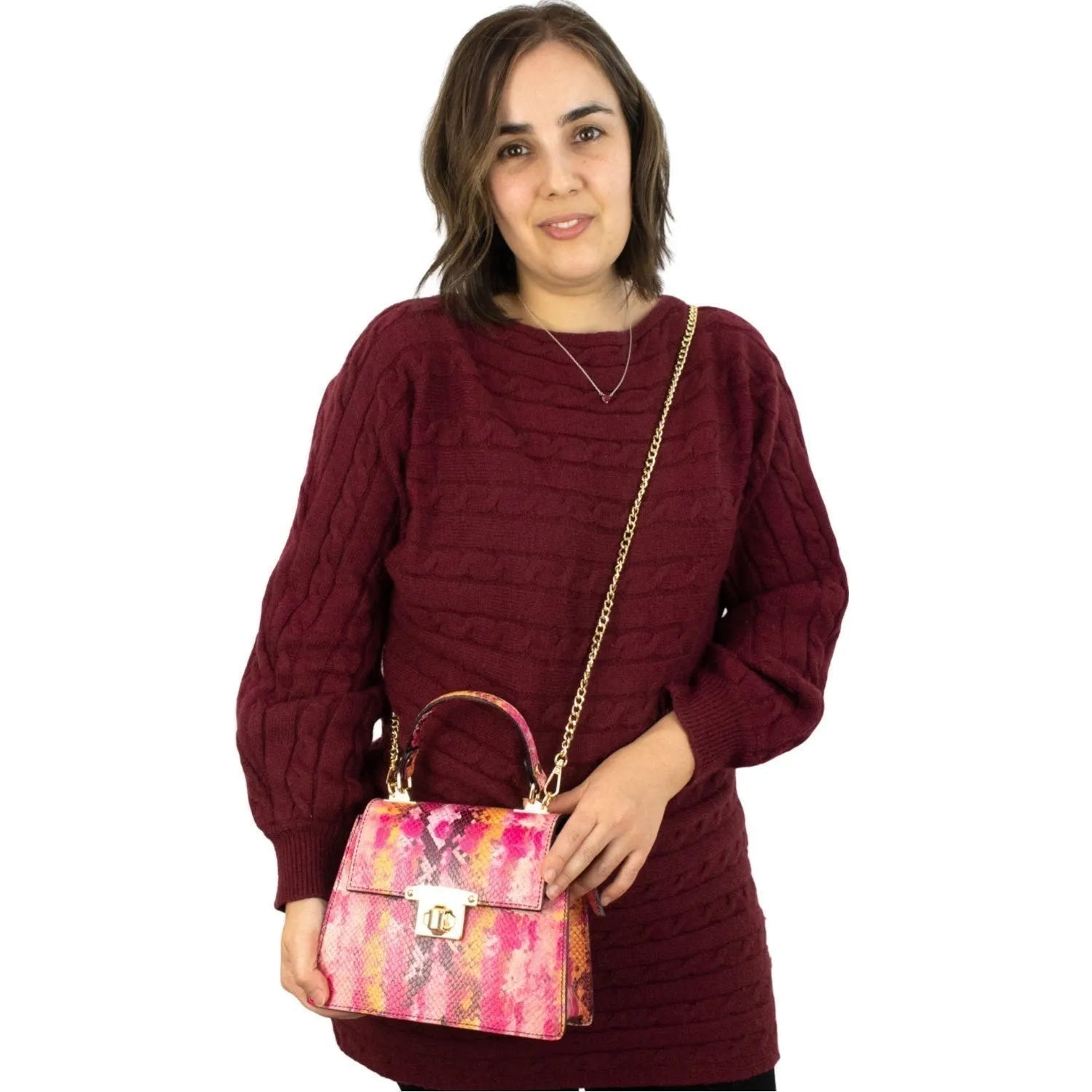 Bolso de mano Piel Pregato Gekko Rosa - KimondoShop